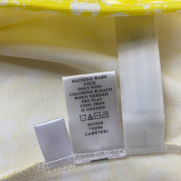 Ann Taylor Upper White Yellow Floral Pattern Body Blouse Size Petite Sma… - Picture 8 of 8